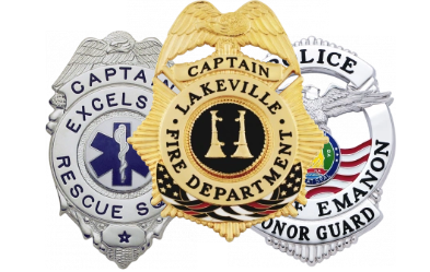 Law Enforcement and Fire Fighter Badges Custom Made for Your District